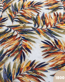 COTONE ARREDAMENTO - 1800 FOGLIE BLU E ARANCIO