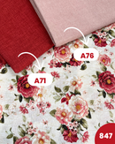 COTONE ARREDAMENTO - 847 FIORI GRANDI BORDEAUX