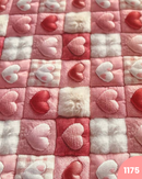 COTONE 100% - 1175 CUORI FONDO QUADRETTI ROSA