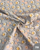 COTONE 100% - 719 MARGHERITE FONDO GRIGIO CHIARO