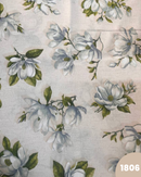 COTONE ARREDAMENTO - 1806 FIORI BIANCHI CON FOGLIE VERDI