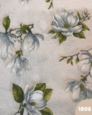 COTONE ARREDAMENTO - 1806 FIORI BIANCHI CON FOGLIE VERDI