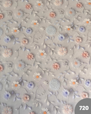 COTONE 100% - 720 FIORI 3D FONDO GRIGIO CHIARO