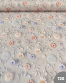 COTONE 100% - 720 FIORI 3D FONDO GRIGIO CHIARO