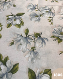 COTONE ARREDAMENTO - 1806 FIORI BIANCHI CON FOGLIE VERDI