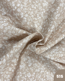 COTONE 100% - 515 FIORI BIANCHI FONDO BEIGE
