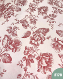 GOBELIN A METRAGGIO - 2178 FIORI ROSSI FONDO ROSA CHIARO