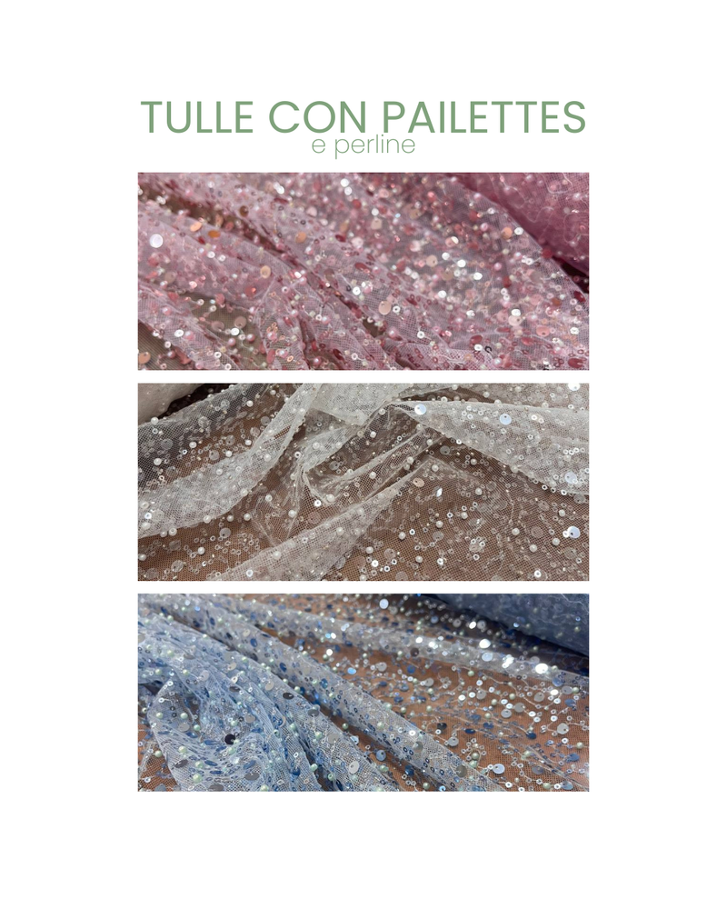 TULLE CON PAILLETTES E PERLINE
