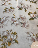 COTONE ARREDAMENTO - 1809 FIORI ROSA CHIARO FOGLIE VERDI