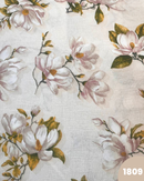 COTONE ARREDAMENTO - 1809 FIORI ROSA CHIARO FOGLIE VERDI