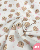 PIQUET DI COTONE - 428 ORSETTO FONDO BIANCO