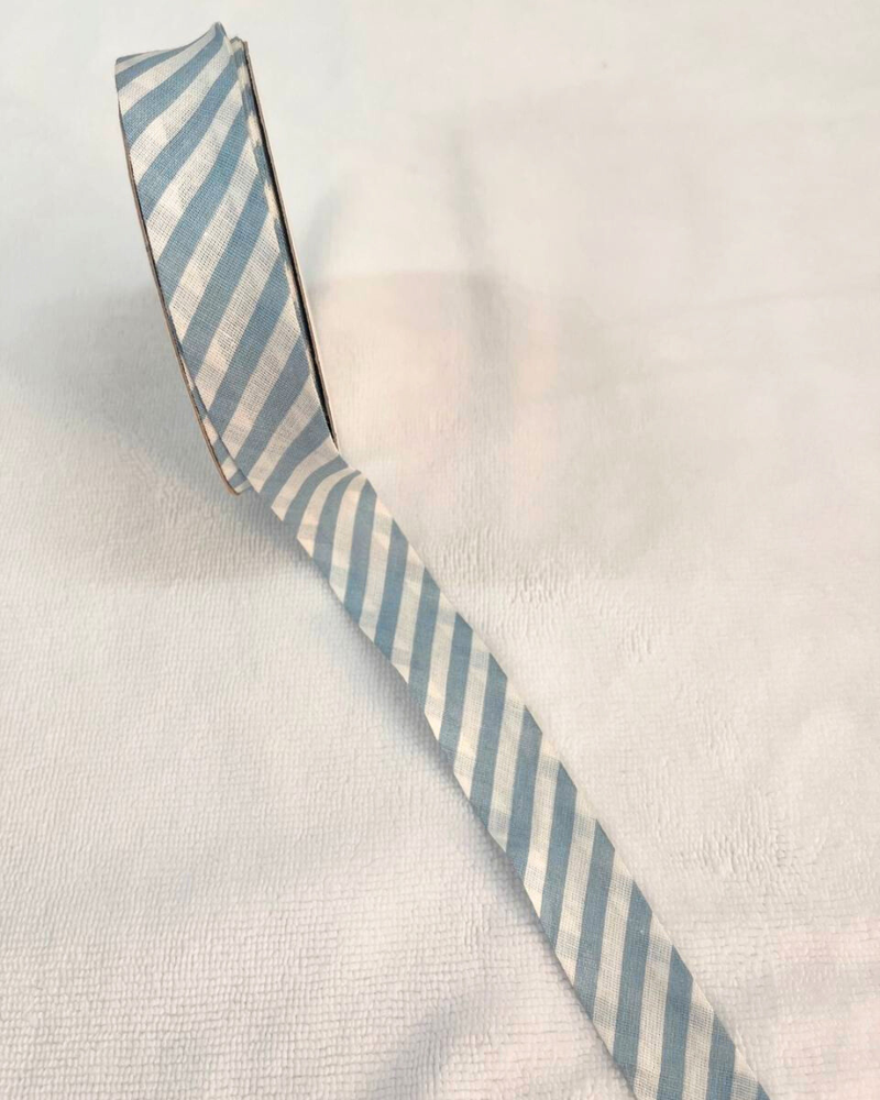 SBIECO COTONE H25 MM - FANTASIA RIGA LARGA CELESTE