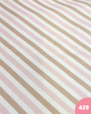 PIQUET DI COTONE - 429 RIGHE ROSA BEIGE E BIANCHE