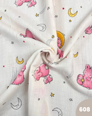 MUSSOLA DI COTONE - 608 CONIGLIETTO E LUNA