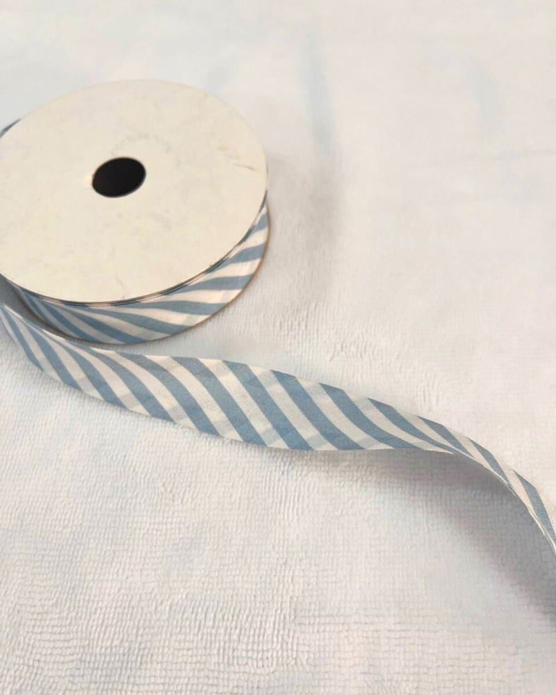 SBIECO COTONE H25 MM - FANTASIA RIGA LARGA CELESTE