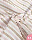 PIQUET DI COTONE - 429 RIGHE ROSA BEIGE E BIANCHE