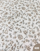 COTONE 100% - 620 FIORELLINO BEIGE FONDO BIANCO