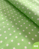 COTONE 100% - 200 STELLINE BIANCHE FONDO VERDE