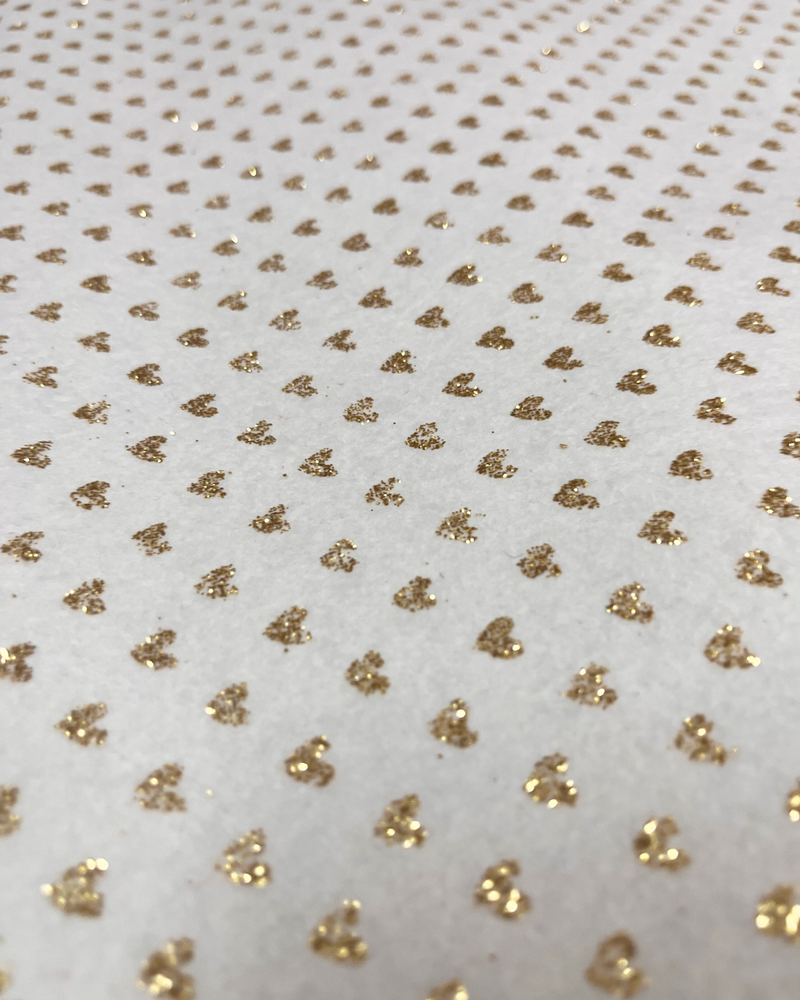 PANNOLENCI LUREX FONDO BIANCO - CUORICINO ORO