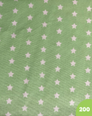 COTONE 100% - 200 STELLINE BIANCHE FONDO VERDE