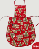 GREMBIULE NATALIZIO - ALBERI FONDO ROSSO 1584