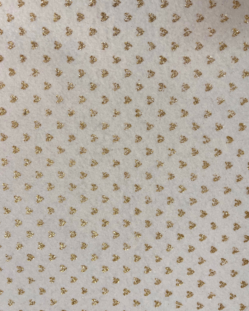 PANNOLENCI LUREX FONDO BIANCO - CUORICINO ORO