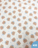 PIQUET DI COTONE - 432 ORSETTO CELESTE FONDO BIANCO