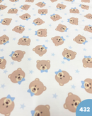 PIQUET DI COTONE - 432 ORSETTO CELESTE FONDO BIANCO