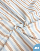 PIQUET DI COTONE - 433 RIGHE CELESTI BEIGE E BIANCHE
