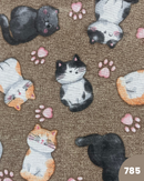 COTONE ARREDAMENTO - 785 GATTI FONDO BEIGE SCURO