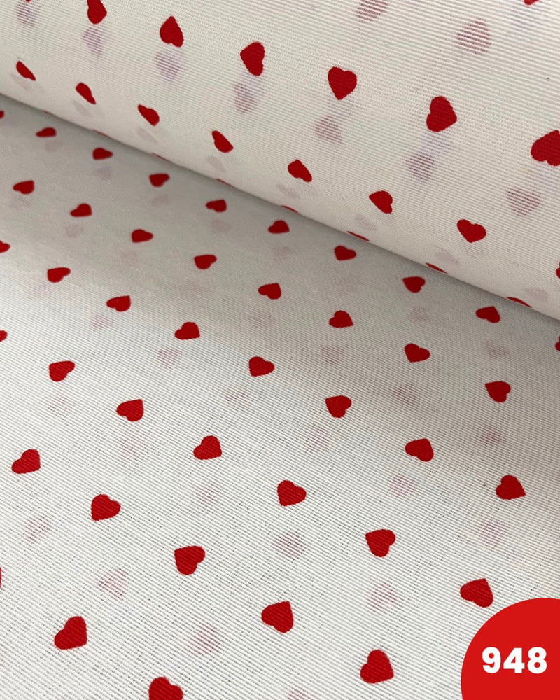 COTONE ARREDAMENTO - 948 CUORE ROSSO FONDO BIANCO