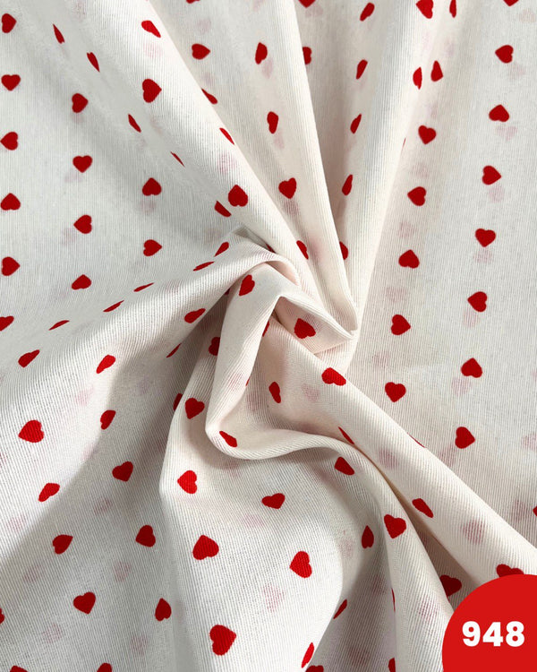 COTONE ARREDAMENTO - 948 CUORE ROSSO FONDO BIANCO