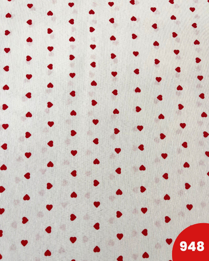 COTONE ARREDAMENTO - 948 CUORE ROSSO FONDO BIANCO