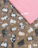 COTONE ARREDAMENTO - 785 GATTI FONDO BEIGE SCURO