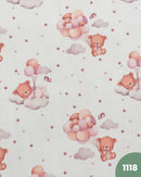 PIQUET DI COTONE - 1118 ORSETTO NUVOLE ROSA