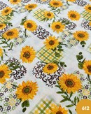 COTONE ARREDAMENTO - 612 GIRASOLE QUADRETTINO VERDE E GIALLO