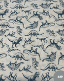 COTONE ARREDAMENTO - 619 DINOSAURO FONDO QUADRETTINO