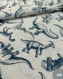 COTONE ARREDAMENTO - 619 DINOSAURO FONDO QUADRETTINO