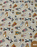 COTONE ARREDAMENTO - 623 CANE CHIC FONDO BEIGE