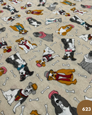 COTONE ARREDAMENTO - 623 CANE CHIC FONDO BEIGE