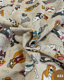 COTONE ARREDAMENTO - 623 CANE CHIC FONDO BEIGE