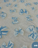 COTONE ARREDAMENTO - 648 FIOCCO CELESTE FONDO BEIGE