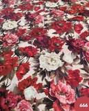 COTONE ARREDAMENTO - 666 FIORE ROSSO E ROSA BIANCA
