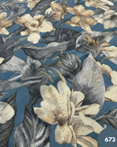 COTONE ARREDAMENTO - 673 FIORE GRANDE FONDO BLU