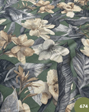 COTONE ARREDAMENTO - 674 FIORE GRANDE FONDO VERDE