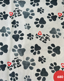 COTONE ARREDAMENTO - 680 ZAMPETTA NERA FONDO QUADRETTINO BEIGE