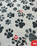 COTONE ARREDAMENTO - 680 ZAMPETTA NERA FONDO QUADRETTINO BEIGE