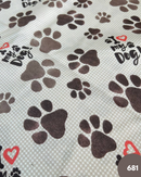 COTONE ARREDAMENTO - 681 ZAMPETTA MARRONE FONDO QUADRETTINO BEIGE