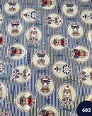 COTONE ARREDAMENTO - 682 CANE MARINAIO FONDO RIGA BLU
