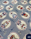 COTONE ARREDAMENTO - 682 CANE MARINAIO FONDO RIGA BLU